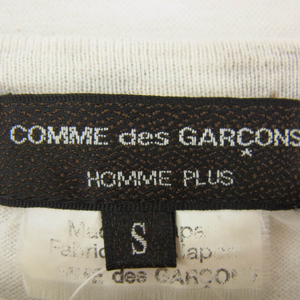 COMME des GARCONS HOMME PLUS コムデギャルソンオムプリュス PS-T108 MY ENERGY COMES FROM FREEDOM プリント ボーダー 長袖 ロングスリーブ Tシャツ カットソー ロンT グレー系 M【中古】