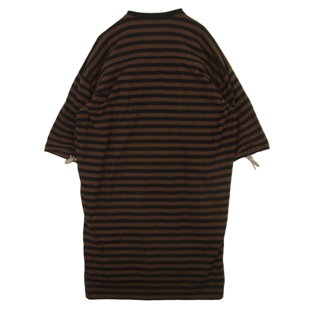 Vivienne Westwood ヴィヴィアンウエストウッド 16-12-551029 Red Label レッドレーベル オーブ刺繍 ドローコード ボーダー 半袖 ワンピース ブラウン系 ブラック系 00【中古】