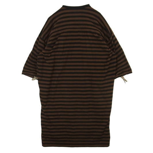 Vivienne Westwood ヴィヴィアンウエストウッド 16-12-551029 Red Label レッドレーベル オーブ刺繍 ドローコード ボーダー 半袖 ワンピース ブラウン系 ブラック系 00【中古】