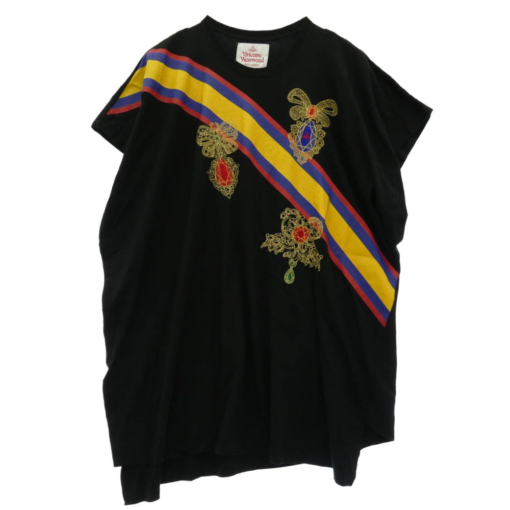 Vivienne Westwood ヴィヴィアンウエストウッド 16-12-551022 Red Label レッドレーベル オーブ刺繍 半袖 ワンピース ブラック系 00【中古】