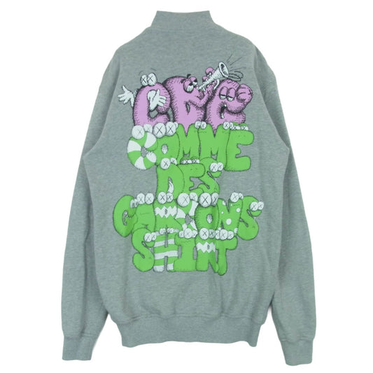 COMME des GARCONS コムデギャルソン 21aw FH-T002 SHIRT シャツ KAWS カウズ ジップアップ スウェット ジャケット グレー系 M【中古】