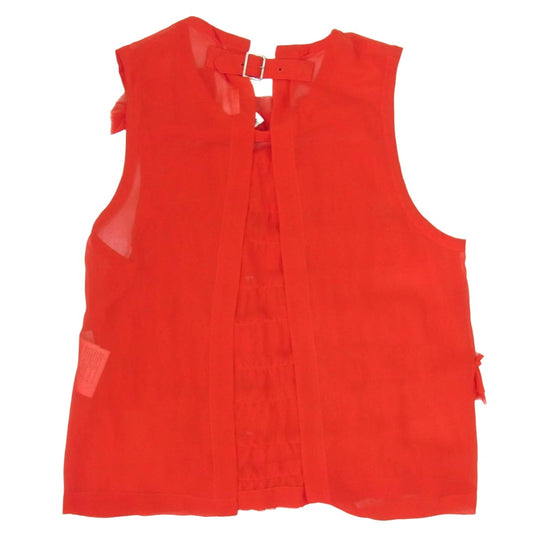 COMME des GARCONS コムデギャルソン GO-V007 AD2014 本ライン シアー レイヤード フリル ベスト レッド系 M【中古】