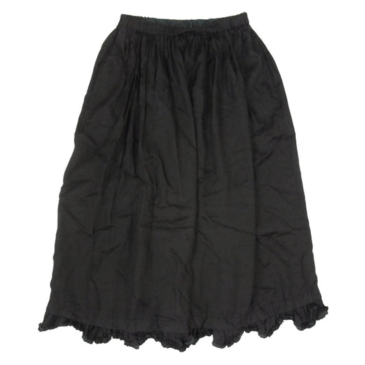 tricot COMME des GARCONS トリココムデギャルソン AD2018 フリル イージー キュプラ 日本製 ロング スカート ブラック系 M【中古】