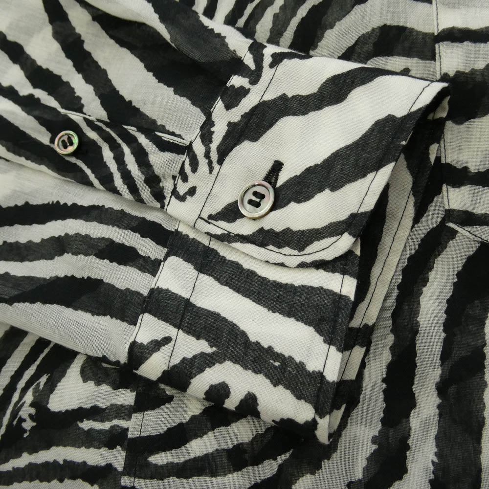 JUNYA WATANABE COMME des GARCONS ジュンヤワタナベコムデギャルソン 20AW JF-O014 Zebra Muslin Shirt Dress ゼブラ シアー シャツ ワンピース ブラック系 ホワイト系 M【中古】