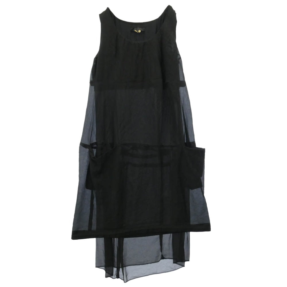 COMME des GARCONS コムデギャルソン RG-O008 AD2020 コムコム 製品加工 ドレス ノースリーブ ワンピース ブラック系 M【中古】