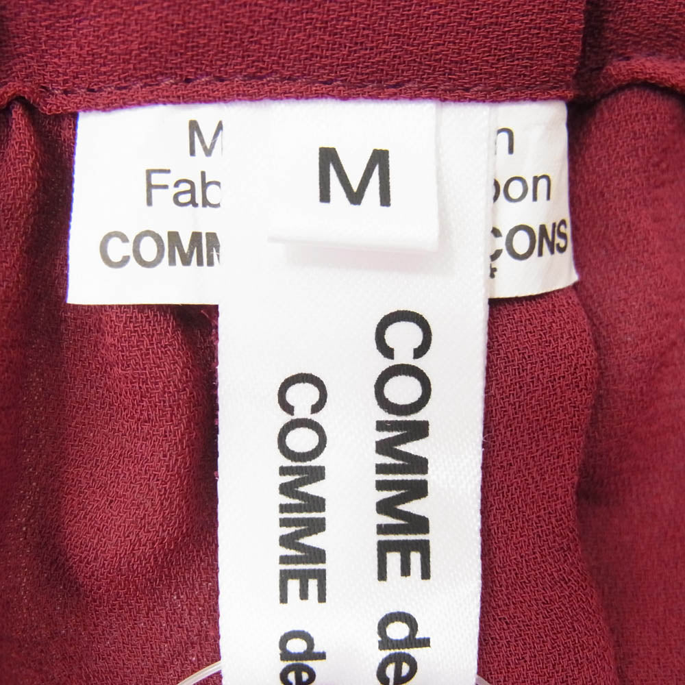COMME des GARCONS コムデギャルソン RO-P002 AD2024 コムコム エステル フリル イージー ショート ハーフパンツ ショーツ ワイン系 M【中古】