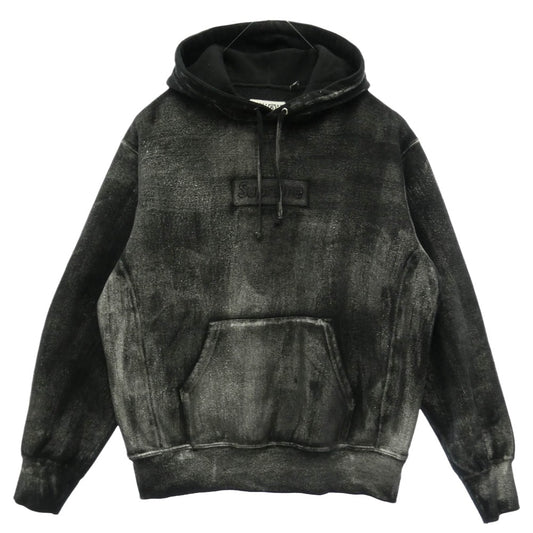 Supreme シュプリーム MAISON MARGIELA メゾンマルジェラ × MM6 Maison Margiela エムエムシックス メゾンマルジェラ 24SS Foil Box Logo Hooded Sweatshirt フォイル ボックスロゴ フーディー パーカー ブラック系 S【中古】