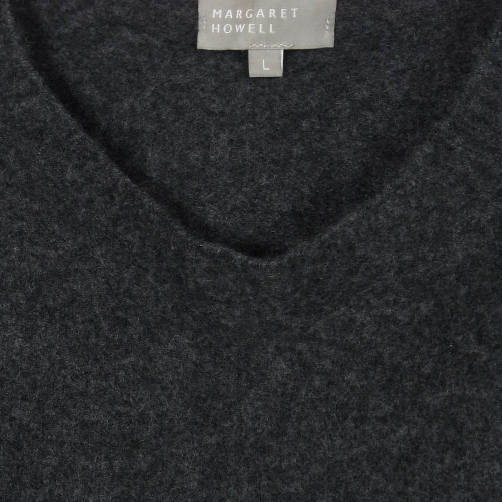 MARGARET HOWELL マーガレットハウエル 579-9260004 MERINO CASHMERE カシミヤ混 ウール ニット セーター ダークグレー系 L【中古】