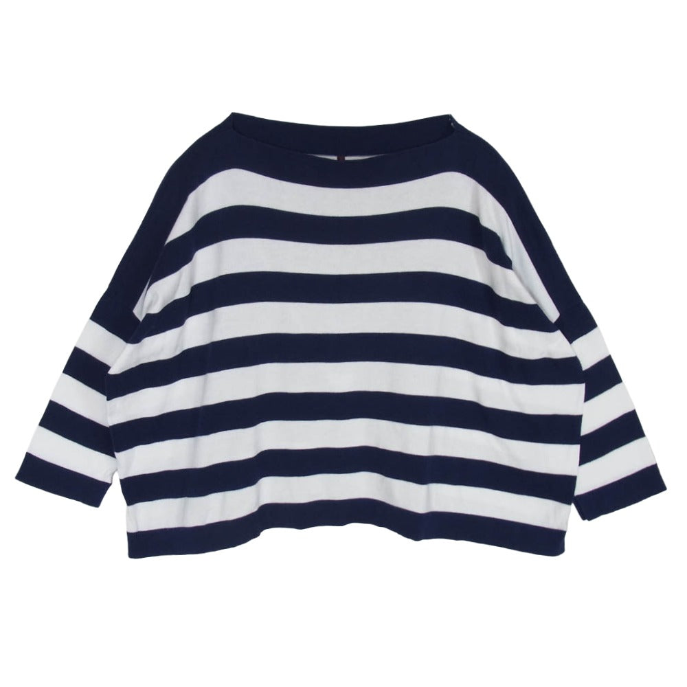 ダニエラグレジス gregis striped cotton jumper ボートネック ボーダー ニット ネイビー系 表記無し【中古】