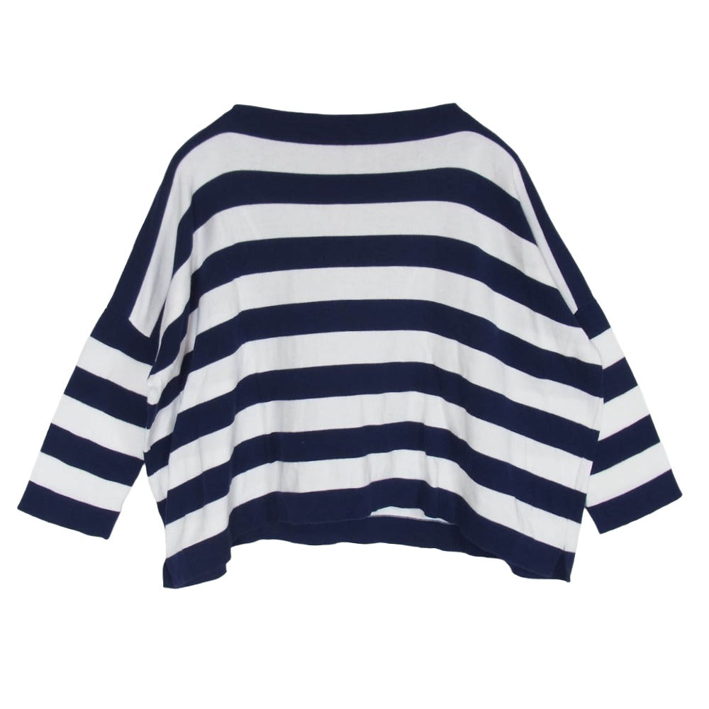 ダニエラグレジス gregis striped cotton jumper ボートネック ボーダー ニット ネイビー系 表記無し【中古】