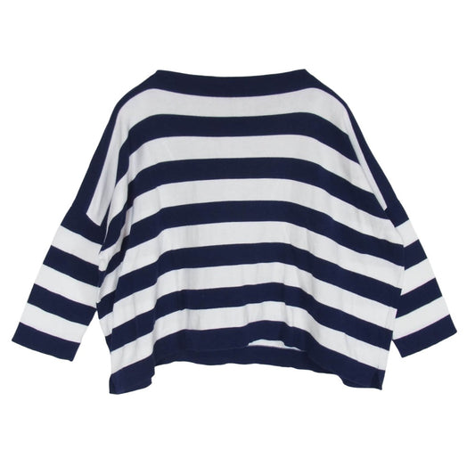ダニエラグレジス gregis striped cotton jumper ボートネック ボーダー ニット ネイビー系 表記無し【中古】