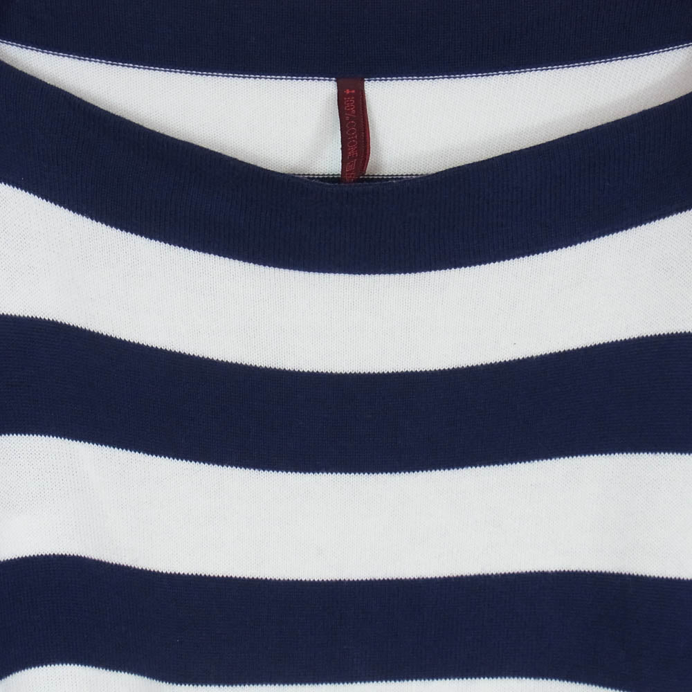 ダニエラグレジス gregis striped cotton jumper ボートネック ボーダー ニット ネイビー系 表記無し【中古】