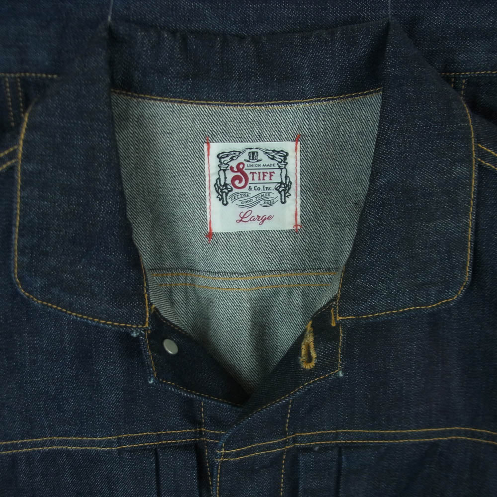 スティッフ 2ND デニム ジャケット コットン 日本製 インディゴブルー系 L【中古】