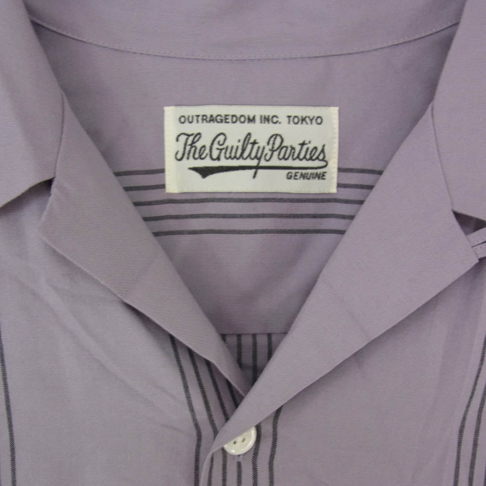 WACKO MARIA ワコマリア 24SS 24SSE-WMS-OC01 STRIPED OPEN COLLAR SHIRT L/S ストライプ オープンカラー 開襟 長袖 シャツ グレー系 M【中古】