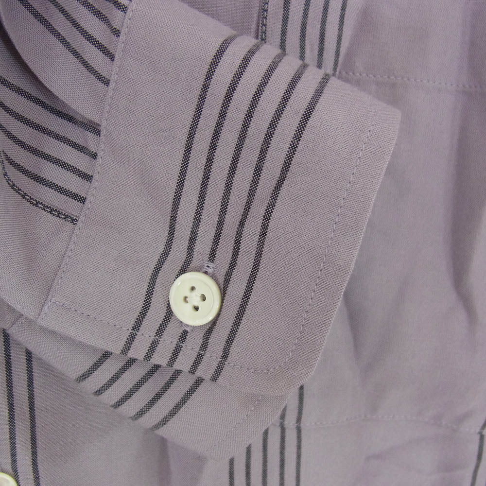 WACKO MARIA ワコマリア 24SS 24SSE-WMS-OC01 STRIPED OPEN COLLAR SHIRT L/S ストライプ オープンカラー 開襟 長袖 シャツ グレー系 M【中古】