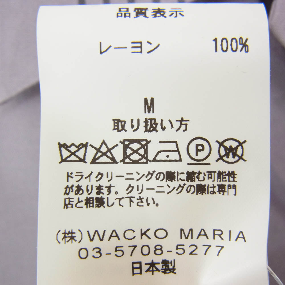 WACKO MARIA ワコマリア 24SS 24SSE-WMS-OC01 STRIPED OPEN COLLAR SHIRT L/S ストライプ オープンカラー 開襟 長袖 シャツ グレー系 M【中古】