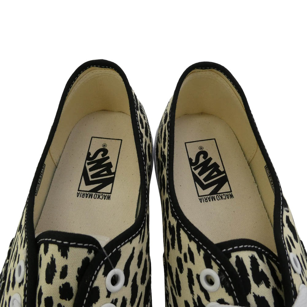 WACKO MARIA ワコマリア VANS バンズ V44 Authentic LX 'Cheetah Peach オーセンティック ローカット スニーカー ブラック系 オフホワイト系 28.5cm【新古品】【未使用】【中古】