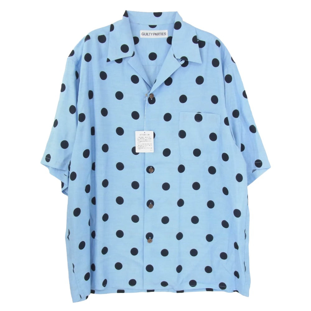 WACKO MARIA ワコマリア 24SS 24SS-WMS-HI03 HAWAIIAN SHIRT S/S ドット ハワイアン オープンカラー 開襟 半袖 シャツ ライトブルー系 L【美品】【中古】