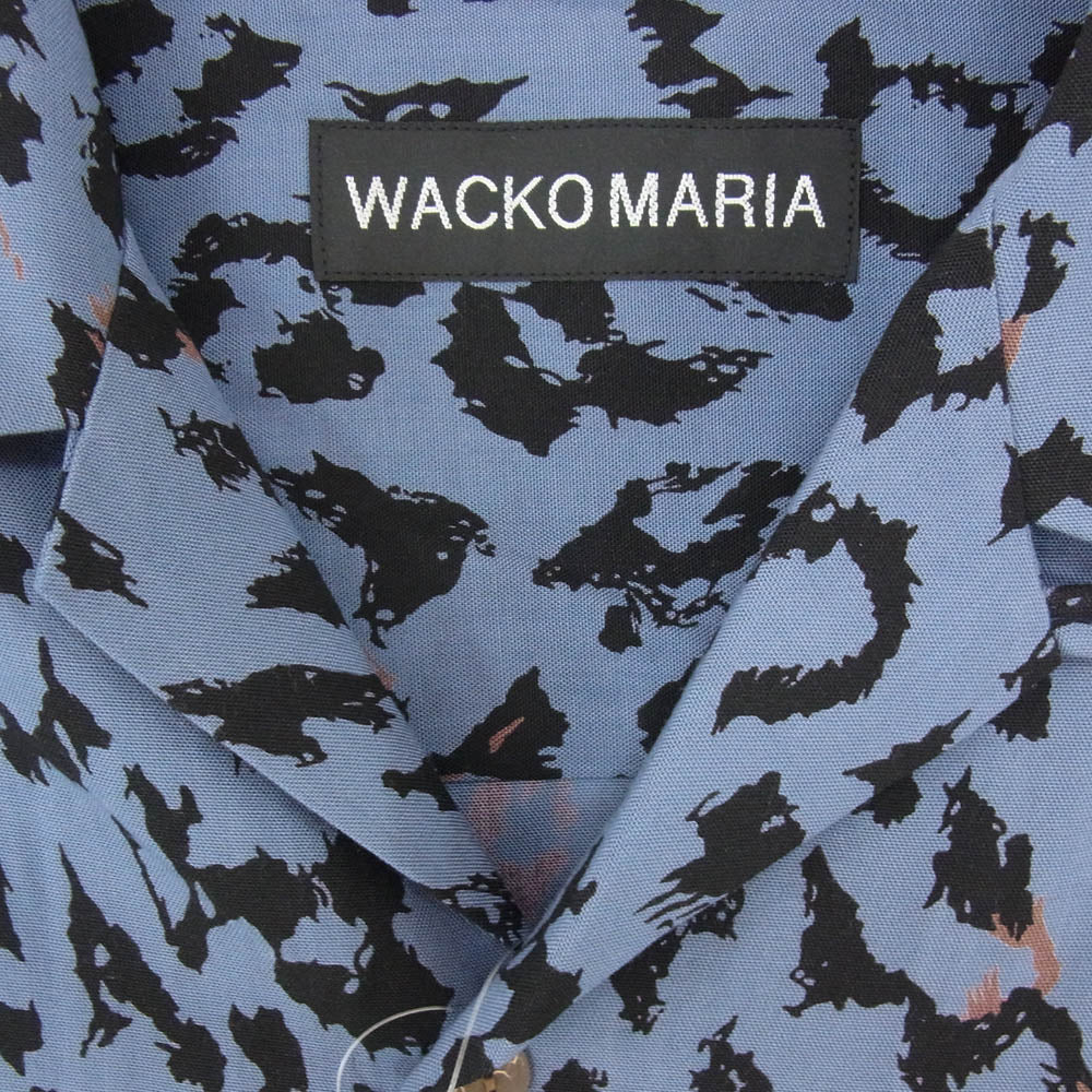 WACKO MARIA ワコマリア 25AW 25FW-WMS-HI03 HAWAIIAN SHIRT L/S レオパード ハワイアン オープンカラー 開襟 長袖 シャツ パープル系 M【美品】【中古】