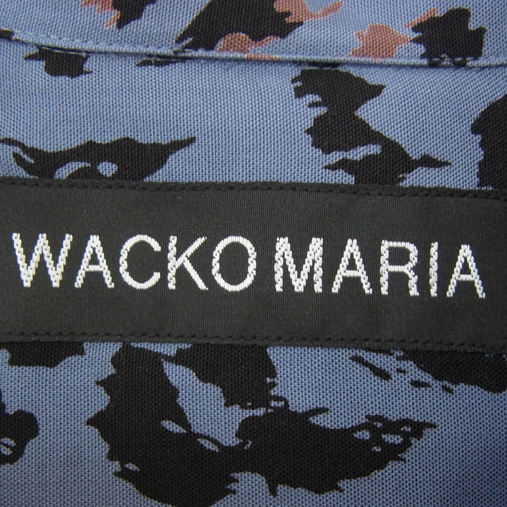 WACKO MARIA ワコマリア 25AW 25FW-WMS-HI03 HAWAIIAN SHIRT L/S レオパード ハワイアン オープンカラー 開襟 長袖 シャツ パープル系 M【美品】【中古】
