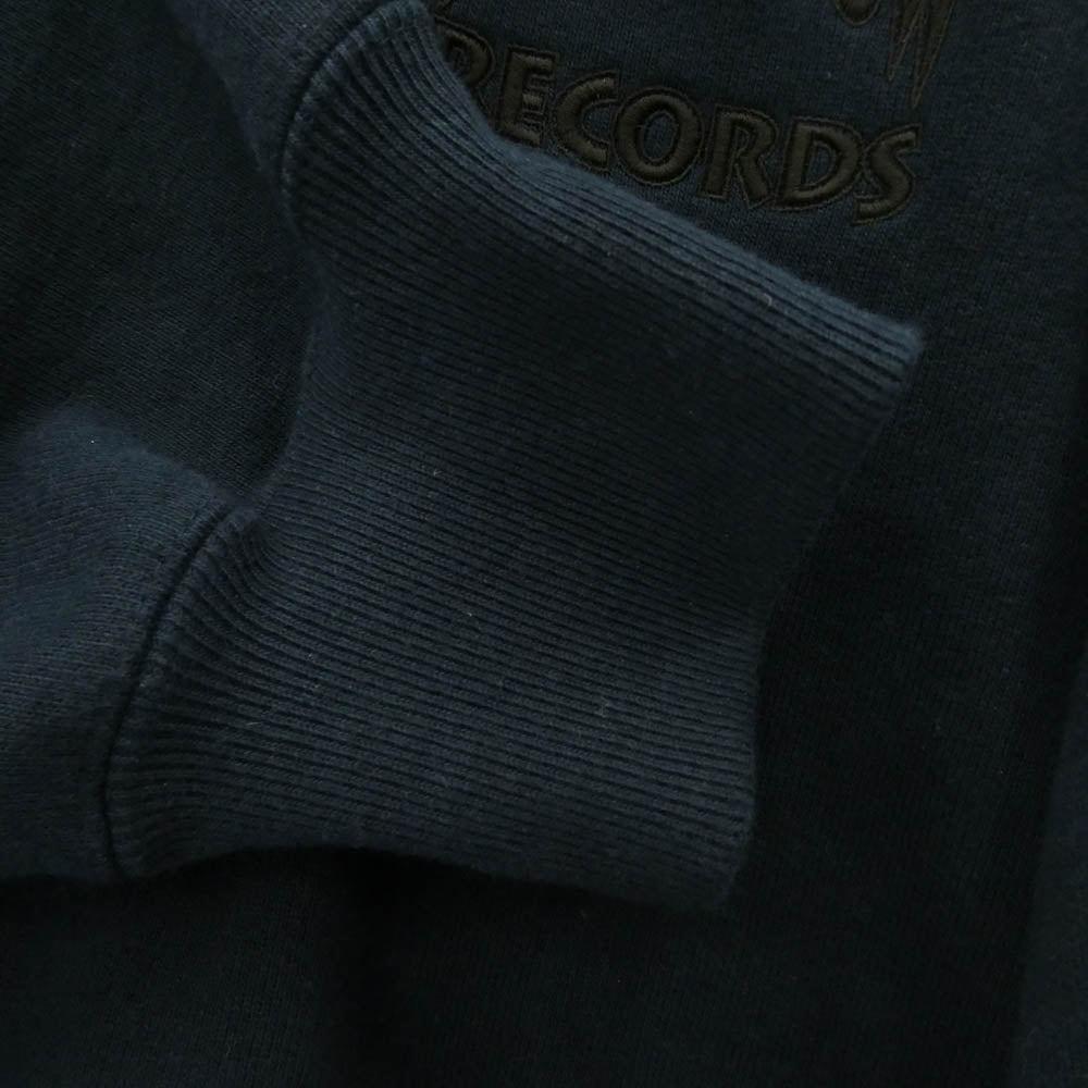 WACKO MARIA ワコマリア 26SS DEATHROW-WM-SS05 × DEATH ROW RECORDS デスロウレコード HEAVY WEIGHT PULLOVER HOODED SWEAT SHIRT ロゴ刺繍 バックプリント ジップアップパーカー ネイビー系 L【中古】