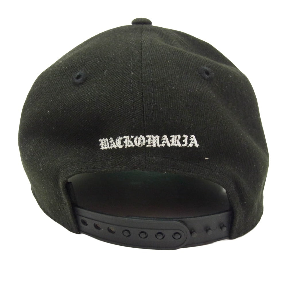 WACKO MARIA ワコマリア NEW ERA ニューエラ 25SS 25SS-WMA-CP02 × NEW ERA ニューエラ 9FORTY ロゴ刺繍 ベースボール キャップ 帽子 ブラック系【中古】