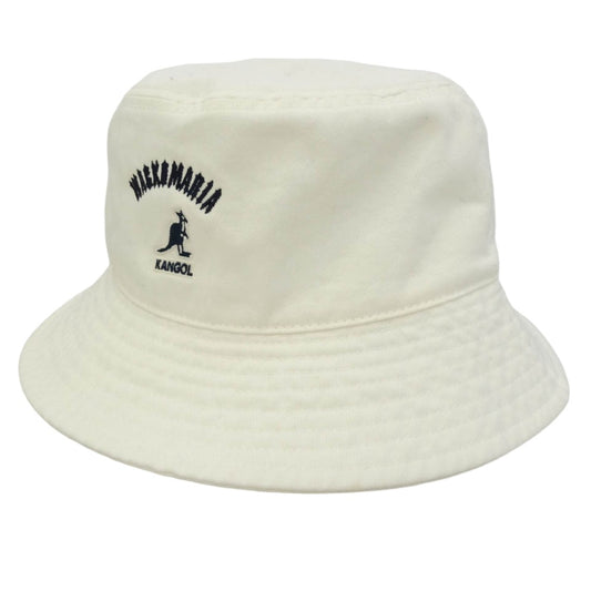 WACKO MARIA ワコマリア KANGOL カンゴール 26SS 26SS-WMA-HA01 WASHED BUCKET ウォッシュドコットン ロゴ刺繍 バケットハット 帽子 ホワイト系 L【中古】