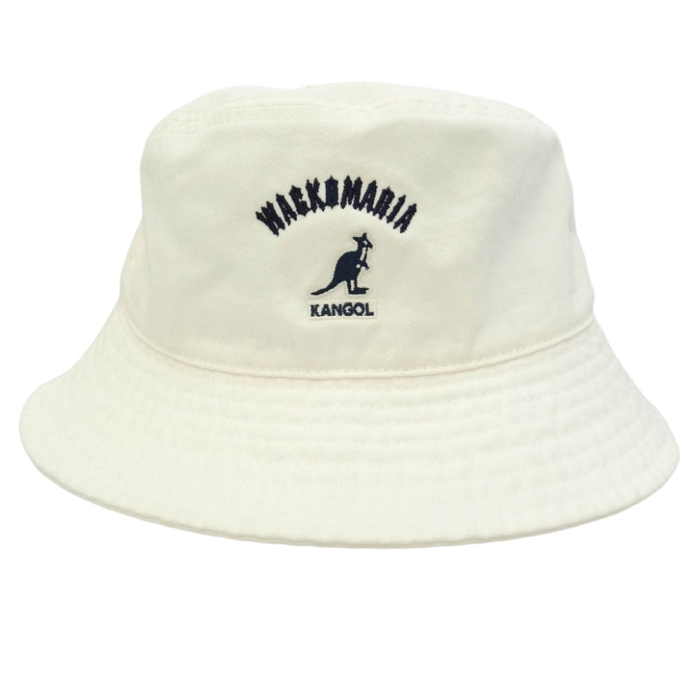 WACKO MARIA ワコマリア KANGOL カンゴール 26SS 26SS-WMA-HA01 WASHED BUCKET ウォッシュドコットン ロゴ刺繍 バケットハット 帽子 ホワイト系 L【中古】