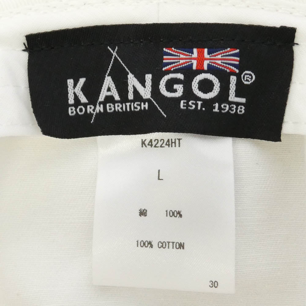 WACKO MARIA ワコマリア KANGOL カンゴール 26SS 26SS-WMA-HA01 WASHED BUCKET ウォッシュドコットン ロゴ刺繍 バケットハット 帽子 ホワイト系 L【中古】