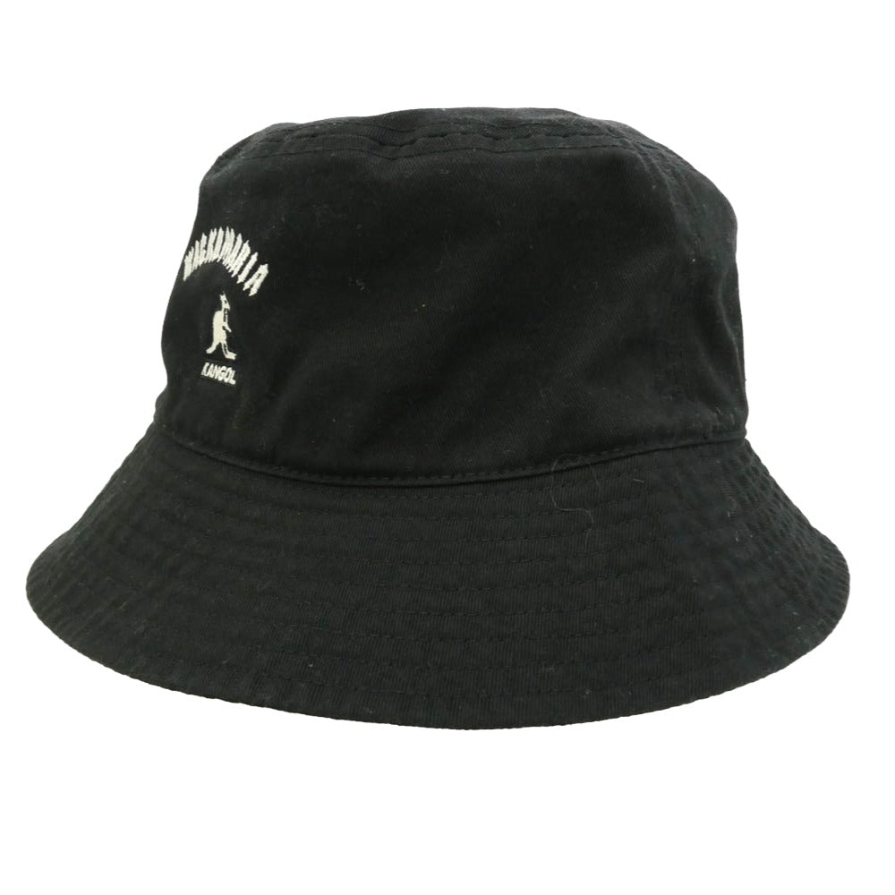 WACKO MARIA ワコマリア KANGOL カンゴール 26SS 26SS-WMA-HA01 WASHED BUCKET ウォッシュドコットン ロゴ刺繍 バケットハット 帽子 ブラック系 L【中古】