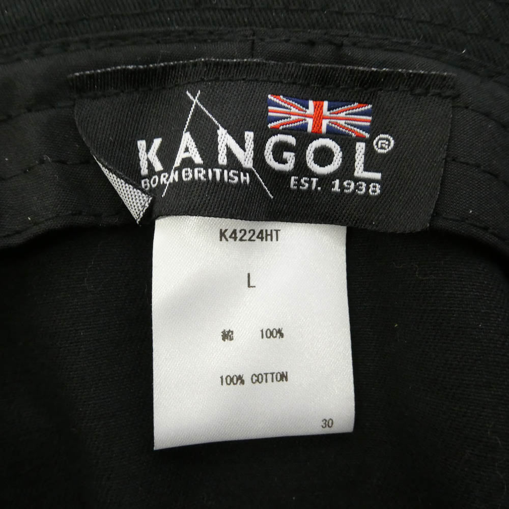 WACKO MARIA ワコマリア KANGOL カンゴール 26SS 26SS-WMA-HA01 WASHED BUCKET ウォッシュドコットン ロゴ刺繍 バケットハット 帽子 ブラック系 L【中古】