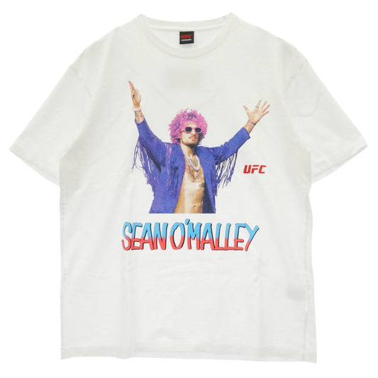 WACKO MARIA ワコマリア 26SS × UFC ユーエフシー WASHED HEAVY WEIGHT T-SHIRT ヘビーウェイト フロントプリント バック刺繍 Tシャツ 半袖カットソー ホワイト系 XL【美品】【中古】