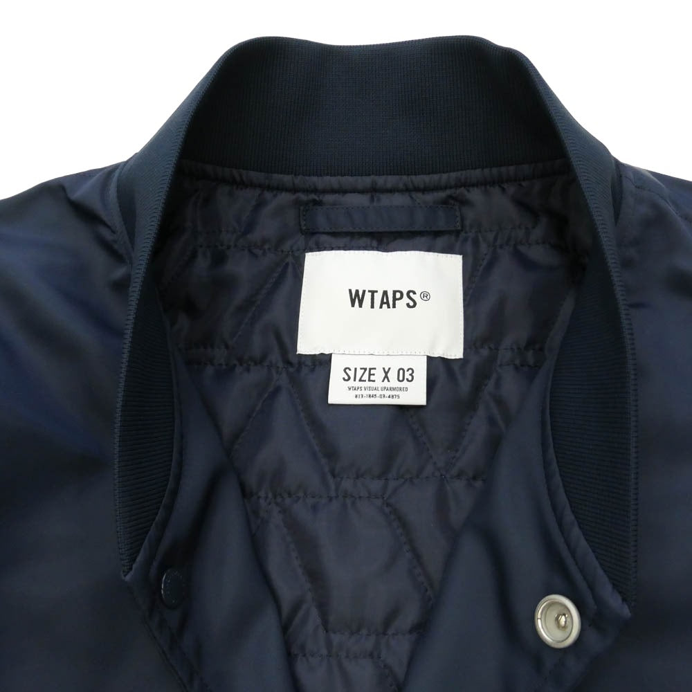 WTAPS ダブルタップス 26SS 261TQDT-JKM01 TEAM JACKET NYLON TWILL チーム ジャケット ナイロン ツイル 中綿 ブルゾン ネイビー系 X03【新古品】【未使用】【中古】