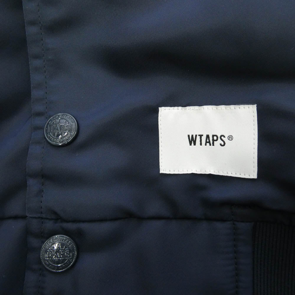 WTAPS ダブルタップス 26SS 261TQDT-JKM01 TEAM JACKET NYLON TWILL チーム ジャケット ナイロン ツイル 中綿 ブルゾン ネイビー系 X03【新古品】【未使用】【中古】