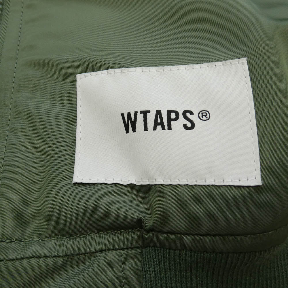 WTAPS ダブルタップス ALPHA アルファ 25AW 797-5252036 ×ALPHA MA-1 アルファ ブルゾン 中綿 ジャケット モスグリーン系 3【極上美品】【中古】