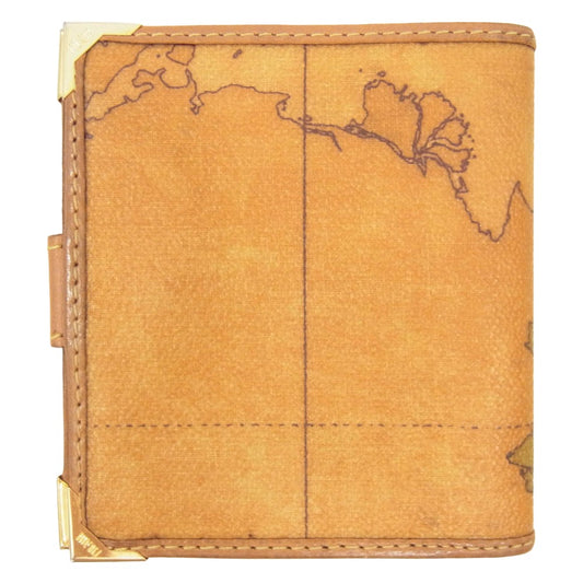PRIMA CLASSE プリマクラッセ ALVIERO MARTINI 地図柄 レザー ウォレット 2つ折り財布 ブラウン系【中古】