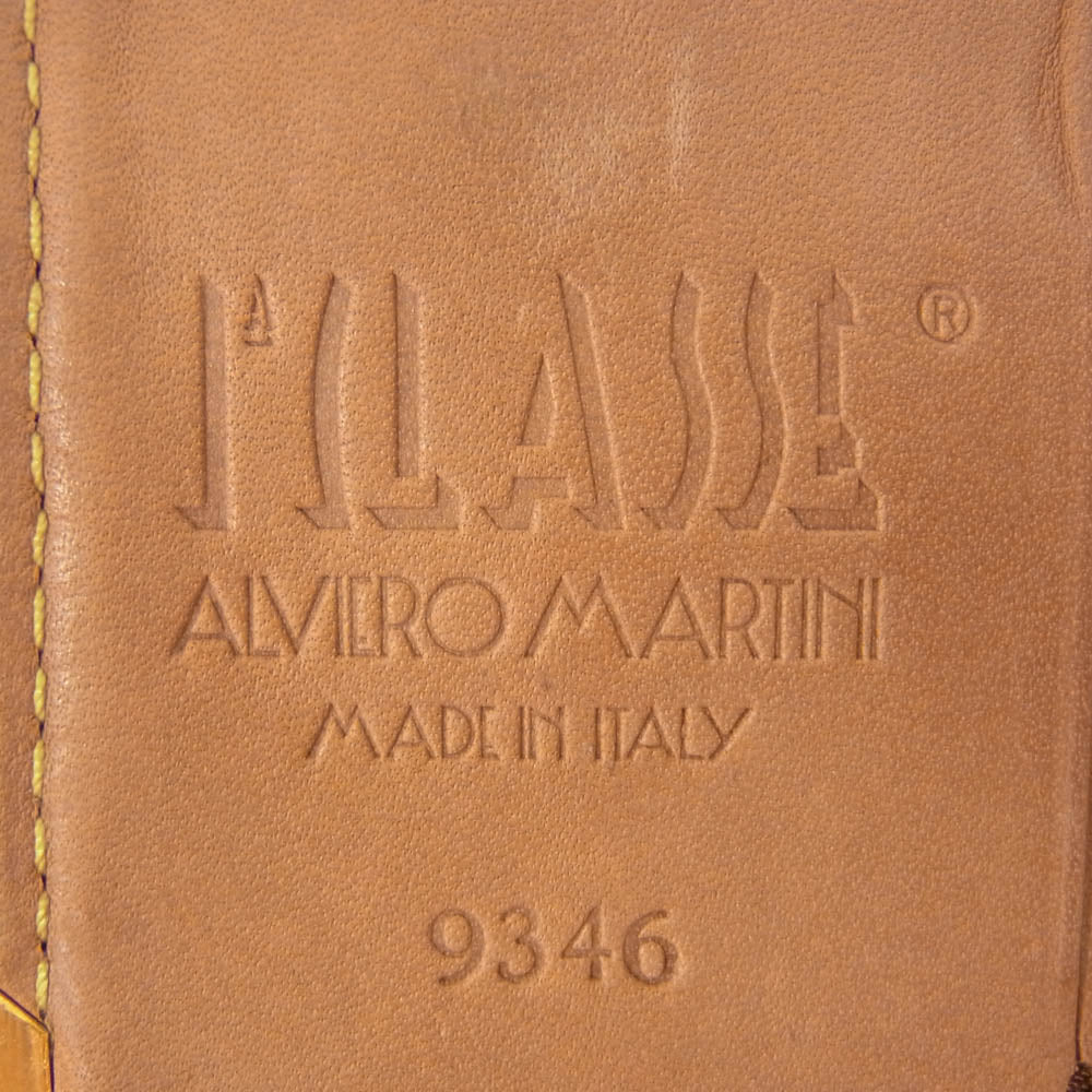 PRIMA CLASSE プリマクラッセ ALVIERO MARTINI 地図柄 レザー ウォレット 2つ折り財布 ブラウン系【中古】
