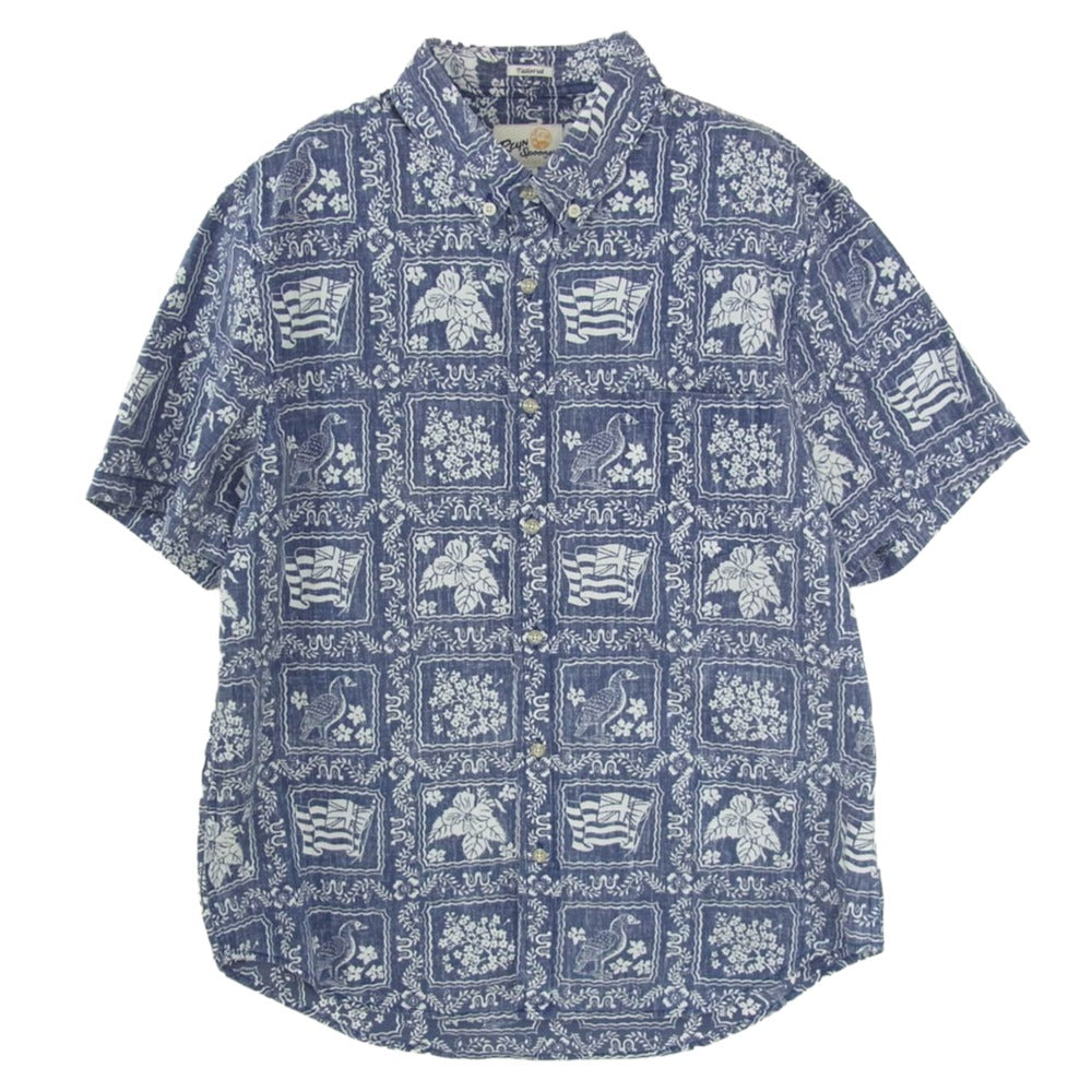 レインスプーナー Lahaina Sailor ラハイナ・セーラー リバースプリント 半袖 アロハシャツ ネイビー系 M【中古】