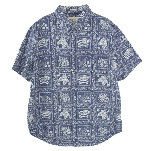レインスプーナー Lahaina Sailor ラハイナ・セーラー リバースプリント 半袖 アロハシャツ ネイビー系 M【中古】