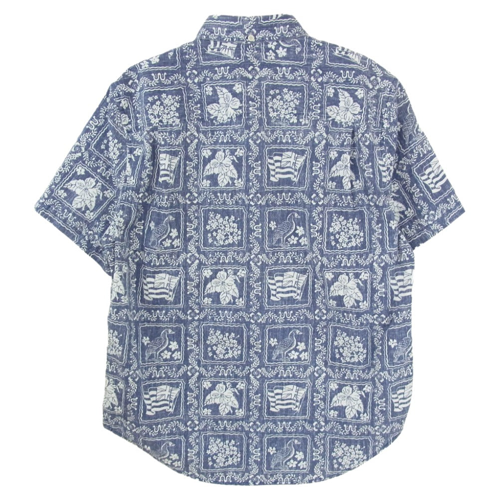 レインスプーナー Lahaina Sailor ラハイナ・セーラー リバースプリント 半袖 アロハシャツ ネイビー系 M【中古】