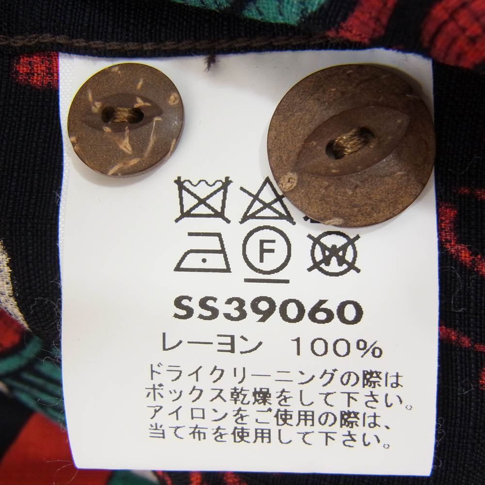 SUN SURF サンサーフ SS39060 THE LOST TOWN 抜染 プリント レーヨンスラブ 半袖 アロハシャツ ブラック系 XL【極上美品】【中古】