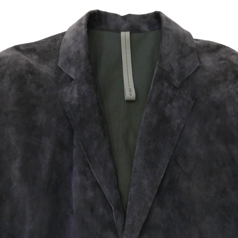 STRUM ストラム STL061-05 CALF LEATHER SUEDE 地生カーフ スエード RUST ラスト レザー オーバー チェスターコート パープル系 M【中古】