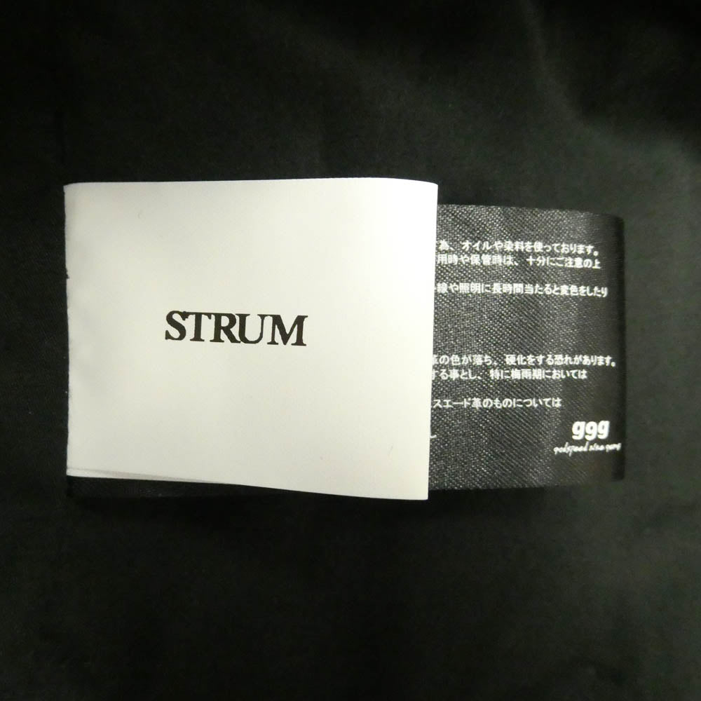 STRUM ストラム STL061-05 CALF LEATHER SUEDE 地生カーフ スエード RUST ラスト レザー オーバー チェスターコート パープル系 M【中古】