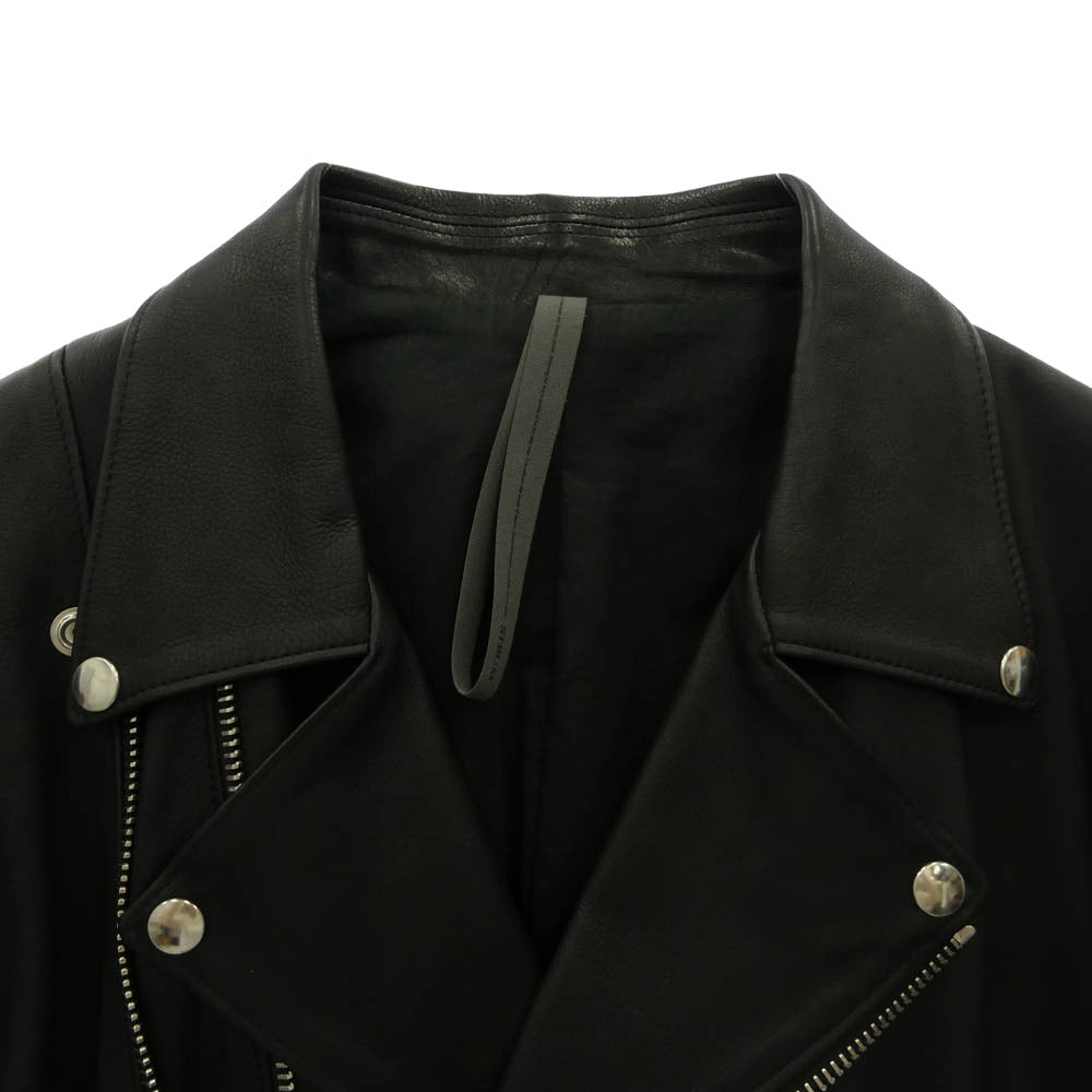 STRUM ストラム STL045-02 OIL CALF LEATHER W-ZIPPER RIDERS JKT 地生オイルカーフ レザー RAVEN レイヴン ダブルライダース ジャケット ブラック系 XL【中古】