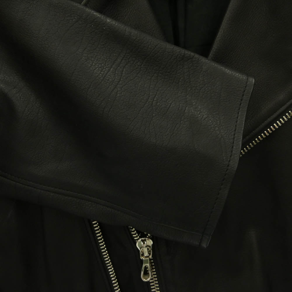 STRUM ストラム STL045-02 OIL CALF LEATHER W-ZIPPER RIDERS JKT 地生オイルカーフ レザー RAVEN レイヴン ダブルライダース ジャケット ブラック系 XL【中古】