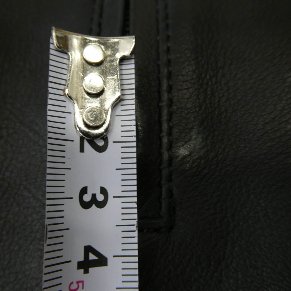 STRUM ストラム STL045-02 OIL CALF LEATHER W-ZIPPER RIDERS JKT 地生オイルカーフ レザー RAVEN レイヴン ダブルライダース ジャケット ブラック系 XL【中古】