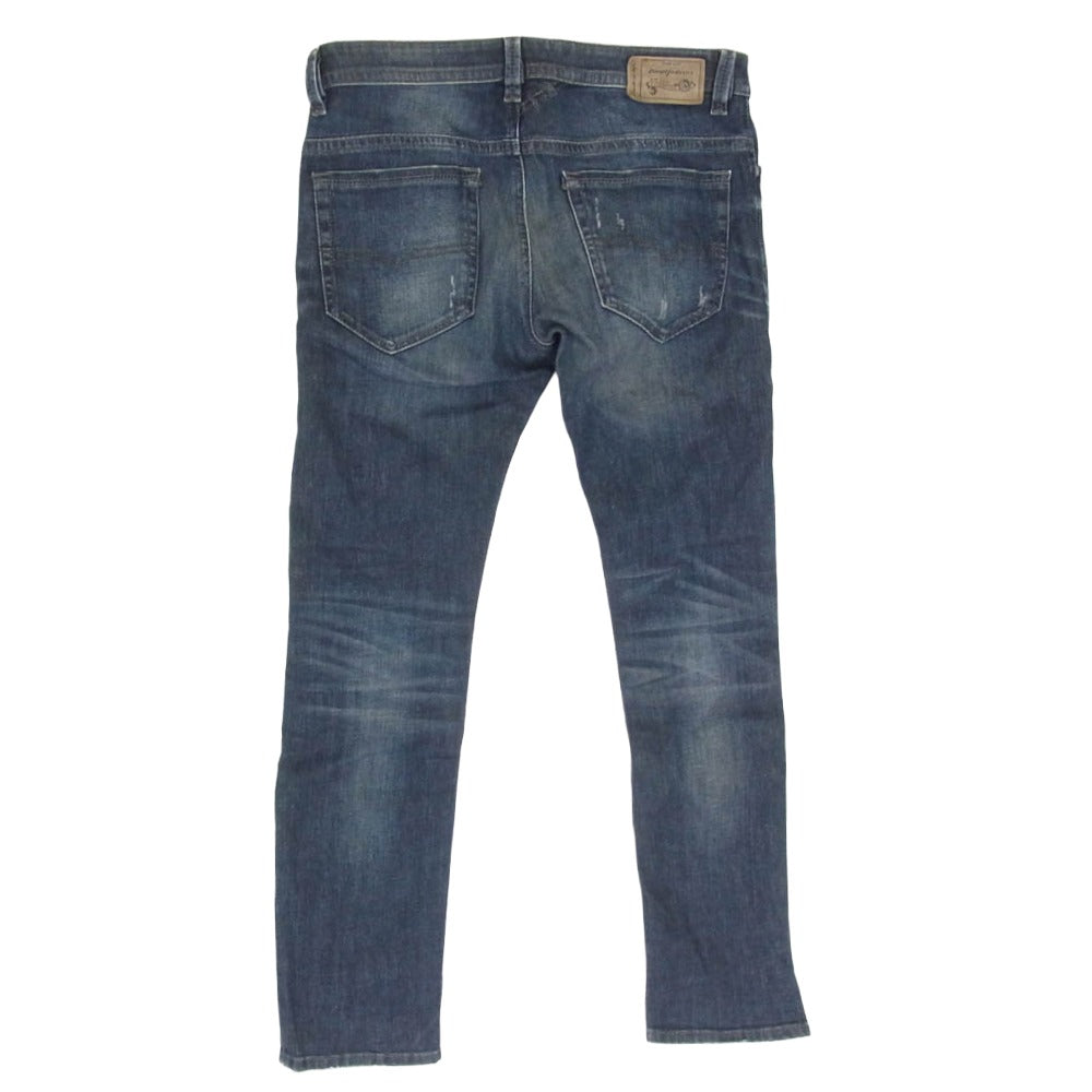 DIESEL ディーゼル 0842R THAVAR ストレッチ スリム スキニー ダメージ加工 ジーンズ デニム パンツ インディゴブルー系 31【中古】