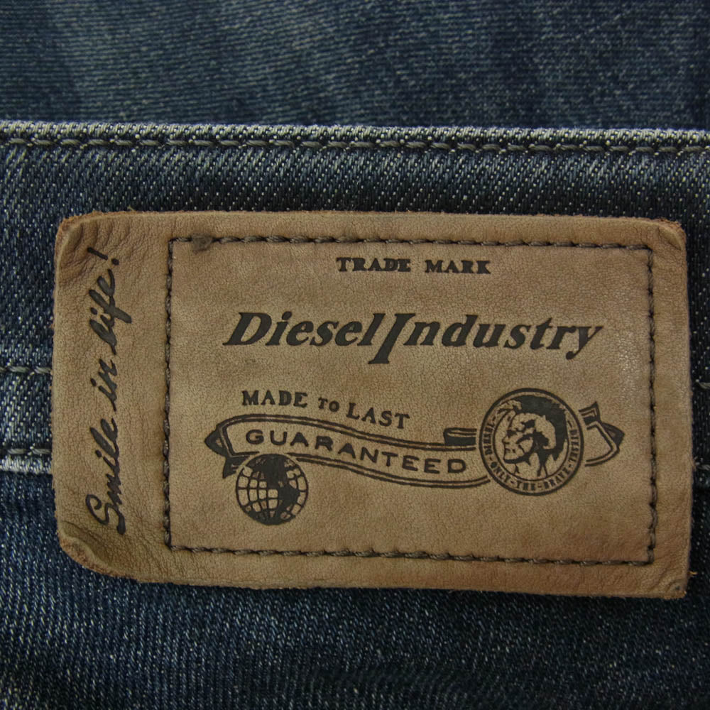 DIESEL ディーゼル 0842R THAVAR ストレッチ スリム スキニー ダメージ加工 ジーンズ デニム パンツ インディゴブルー系 31【中古】