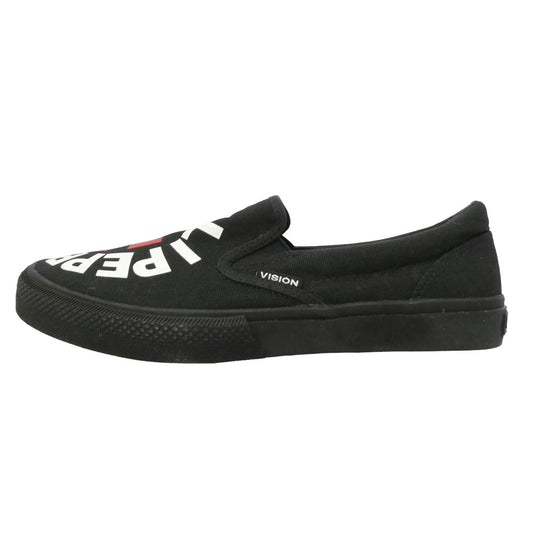 ヴィジョンストリートウェア VSW-9158 × Red Hot Chili Peppers Canvas Slip-On レッド・ホット・チリ・ペッパーズ キャンバス スリッポン スニーカー ブラック系 27cm【中古】