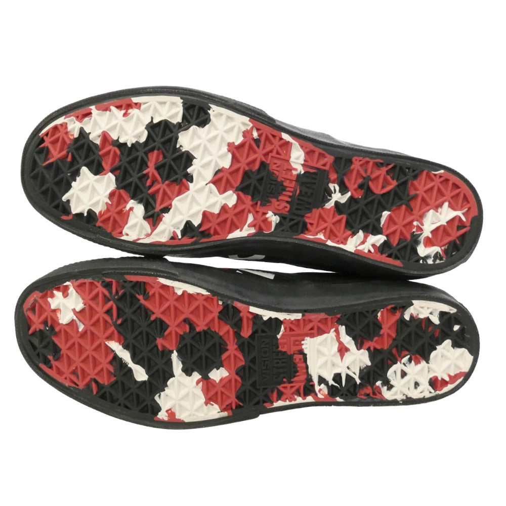 ヴィジョンストリートウェア VSW-9158 × Red Hot Chili Peppers Canvas Slip-On レッド・ホット・チリ・ペッパーズ キャンバス スリッポン スニーカー ブラック系 27cm【中古】
